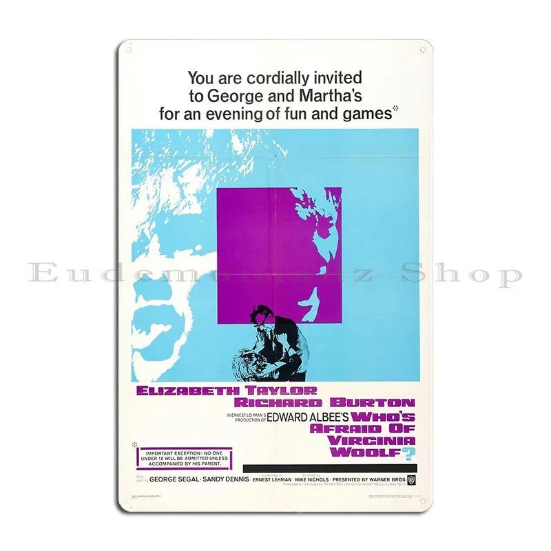 Who S Afraid Of Virginia Woolf Vintage Metal Sign Pub Plaques Pub Plaques Character Tin Sign Poster 20x30cm(7.8x11.8inch)