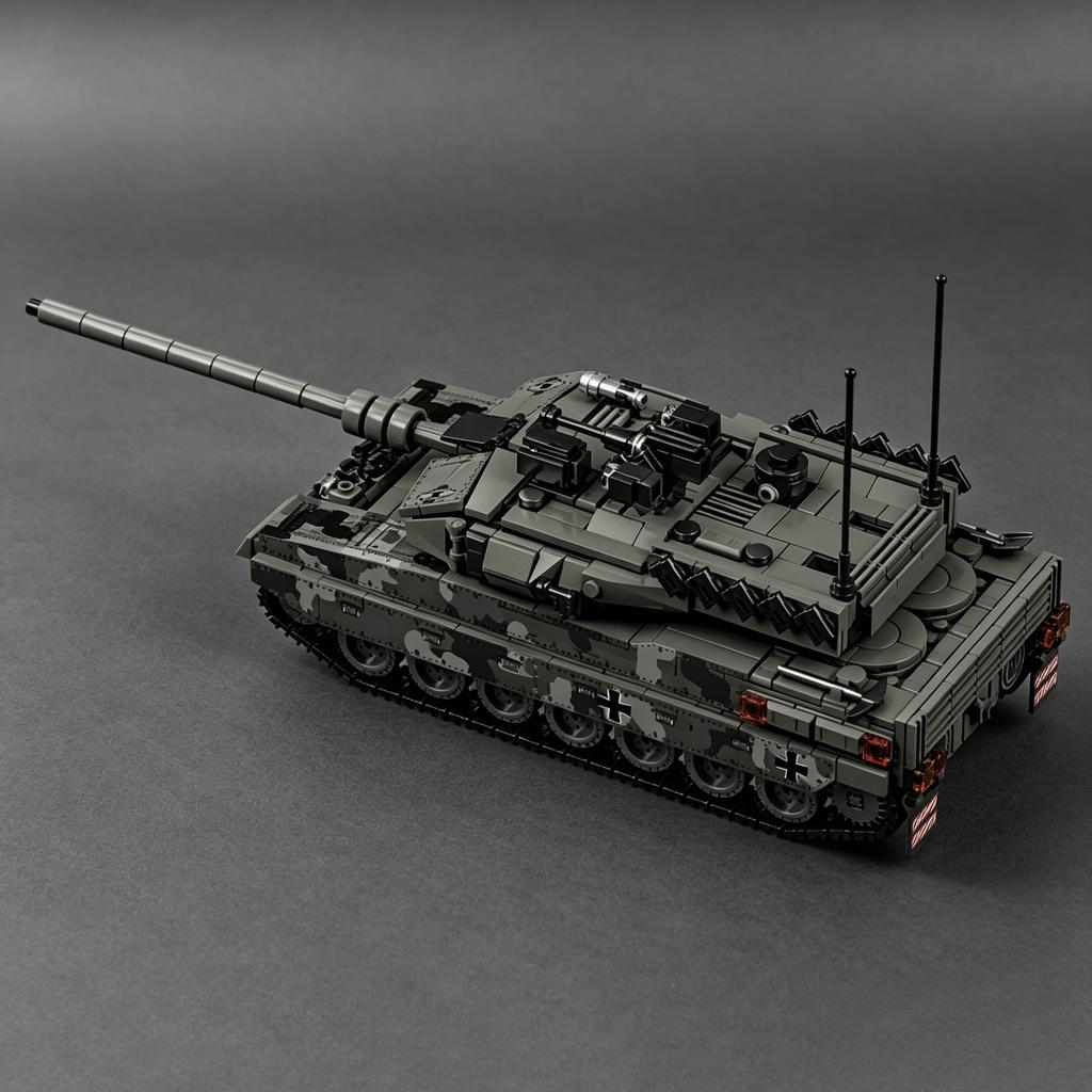Leopard 2A7 Main Battle Tank: Modern Warfare Steel Beast Building Block Set Toy for Boys  Girls – WWII German Tracked Armored Vehicles