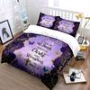 Inspirational Purple Christian Decor Set  kid's and adults' bedroom decor, Exquisite three-piece bedding set gift