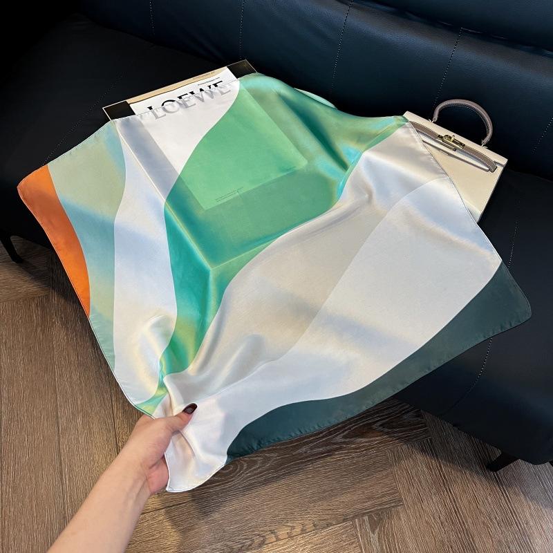 Mother's Day Silk Scarf Muse Festival Gift Simulation Silk Silk Scarf Premium Spring and Summer Square Scarf 71 Silk Decorative Small Scarf