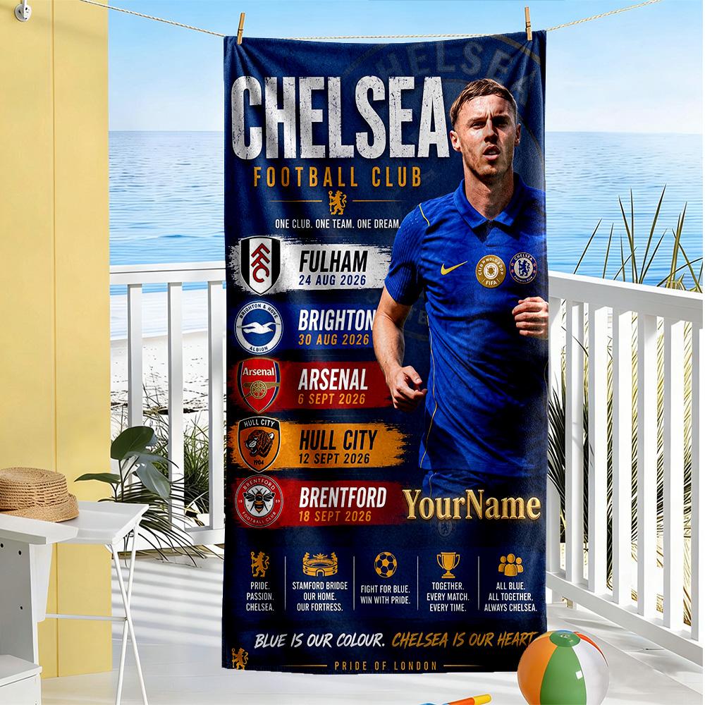 Chelsea Customize Text Beach Towel Super Soft Microfiber Quickdry Fabric Suitable for Sports Travel Swimming Yoga Bathroom Beach And Pool
