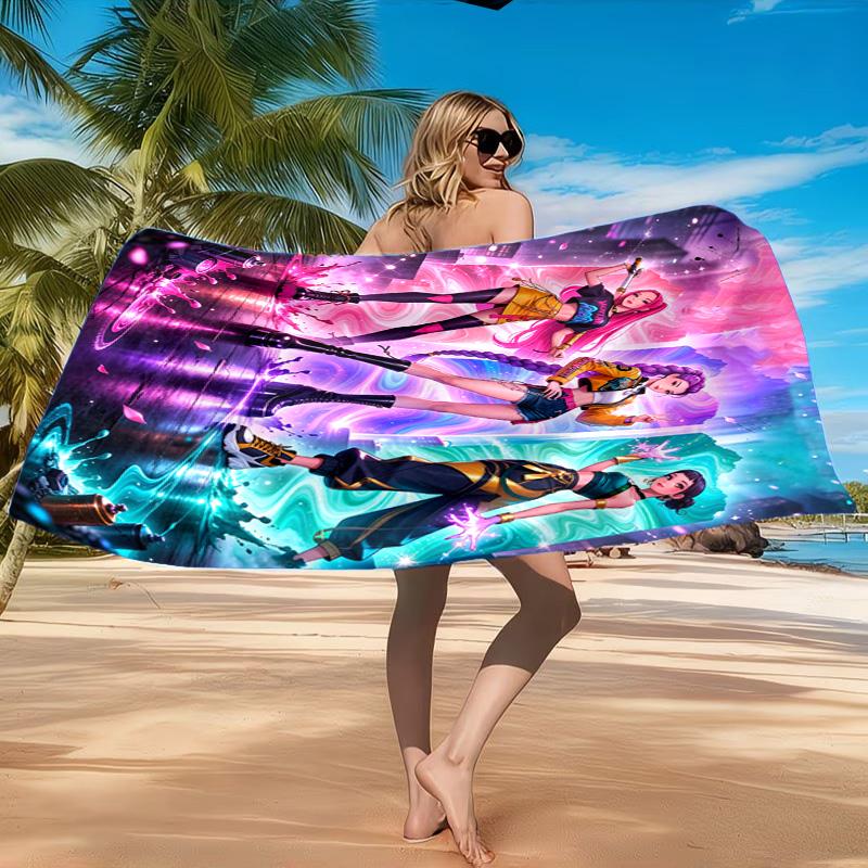 K-pop Heroes In Action Beach Towel, Quick-drying, Easy to Care for, Suitable for Both Fitness and Beach Vacations,Sports Essential
