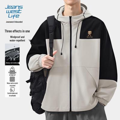 JEANSWEST LIFE Men's 2026 Hooded Color-Block Outdoor Jacket