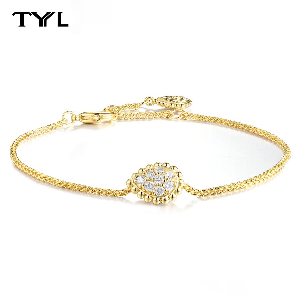 

TYYL Full Zircon Waterdrop Bracelets For Women Fashion Jewelry Droplet Bracelet Women s Exquisite Anniversary Commemorative Gift 6.65inch-7.1inch
