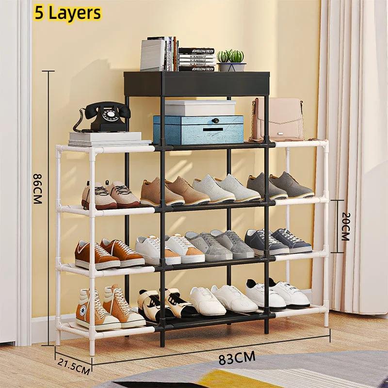 Simple Shoe Rack Detachable Non Woven Fabric Dual Color Shoe Shelf Multi-storey Organize Racks Home Floor Standing Shoes Rack