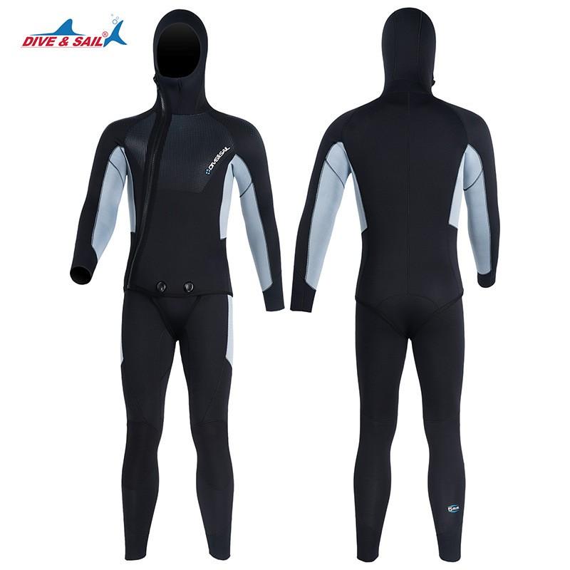 Warm Diving Suit 5MM Hooded Split Thick Men Deep Snorkeling Surfing Swimming Cold-proof Wet