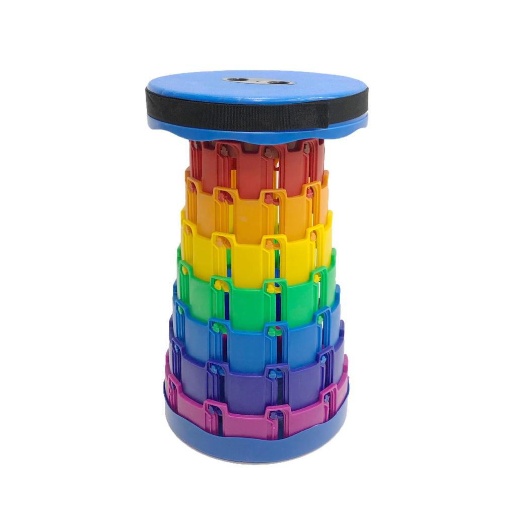 Portable Rainbow Folding Stool: Thickened, Non-Slip, Wear-Resistant, Retractable, and Telescopic