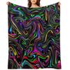 Neon Rainbow Swirls Psychedelic Oil Spill Throw Blanket heavy to sleep Luxury Throw Camping Sofa Throw Blankets
