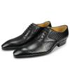 Kleiderschuhe für Herren Leder Casual Social Oxfords Modell Klassisch Büro Soulier Homme Druck Handgefertigt Höhenerhöhend ABS01