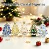 Festive Desktop Ornament Glazed Glass Christmas Tree Figurine, Handcrafted Modern Holiday Table Centerpiece for Display, Colorful Gift Friends
