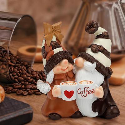 Christmas Faceless Dolls Christmas Resin Ornaments Coffee Dwarf Decoration Festival Gifts Home Layered Tray Table Decorations