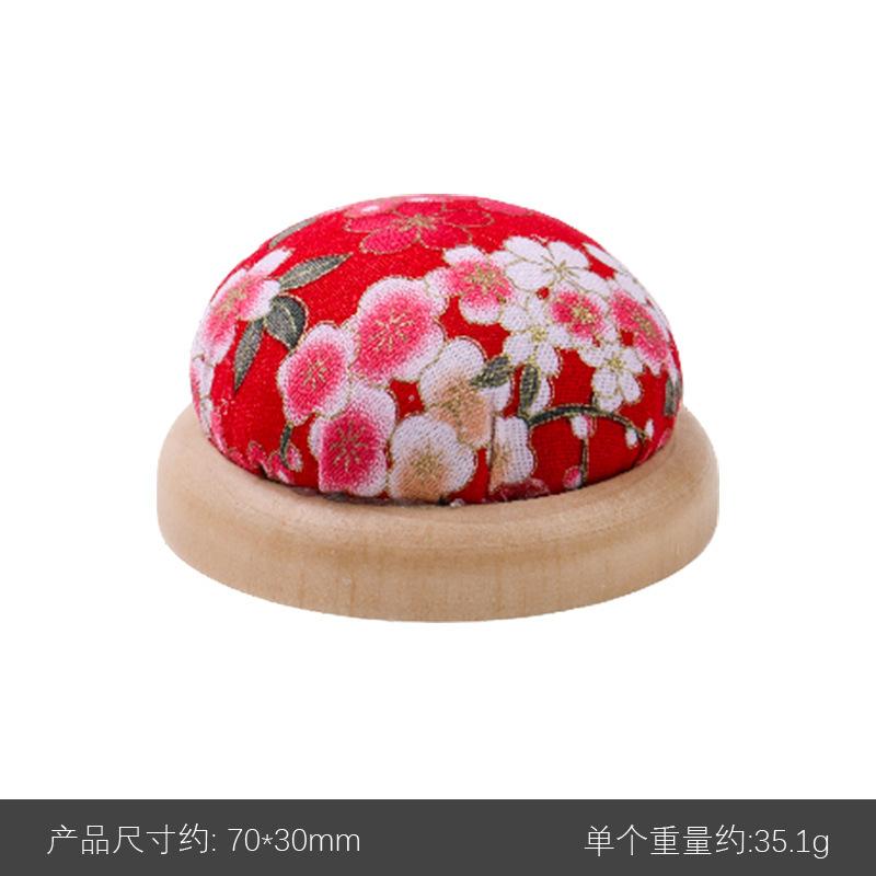 Rural Style Wooden Base Round Cute Cushions Pincushions Pin Cushion Pincushion Holder Needle Holders Pin Holders for DIY Craft