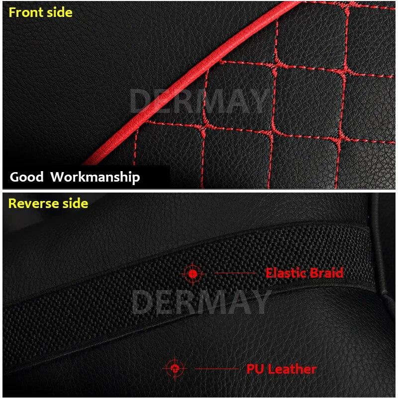 DERMAY 2PCS Classic Car Neck Headrest Car Pillow Double Sides PU Leather 5 Colors High Quality Car Accessories