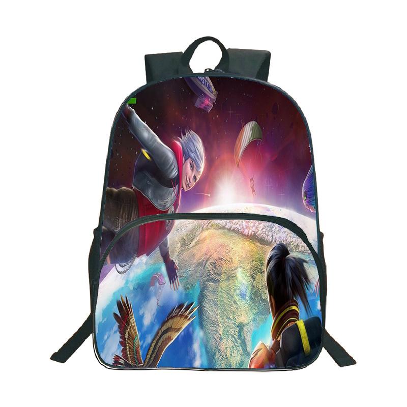 Shooter-Spiel Free Fire 3D-Druck Rucksack Junge Mädchen Lässige Schultasche Schüler Wasserdichter Rucksack Cartoon-Muster Rucksäcke
