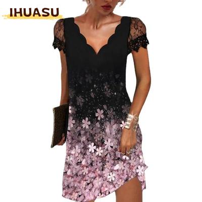 Fashion Summer Spring Short Sleeve V-Neck Casual Dresses