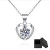 Certified GRA Moissanite Heart Necklace 1.0ct Women Gemstone S925 Silver Pendant Wedding Valentine's Day Gift