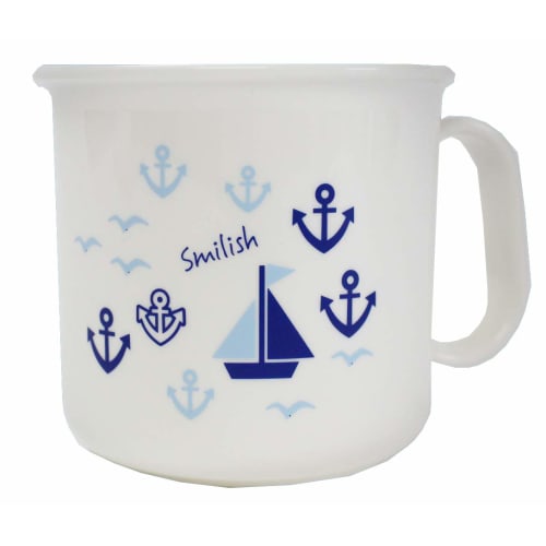 Marine 3-Piece Children's Toothbrush Set (Toothbrush with Cap, Heat-Resistant Cup, Imabari Towel Handkerchief) (White)