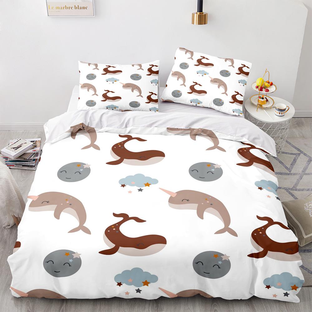 Lion King Queen Duvet Cover Watercolor Animal Bedding Set for Kids Teens Adults Colorful Wildlife 2/3pcs Polyester Quilt Cover