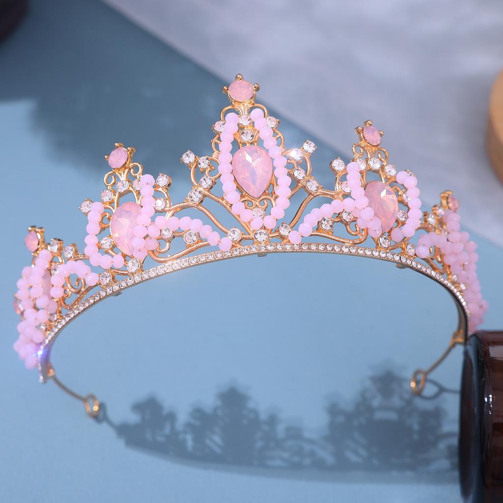 European Style Bride's Water Diamond Tiara Hair Accessory Wedding Dress and Evening Gown Accessories Princess Studio Hair Crown Style Tiara