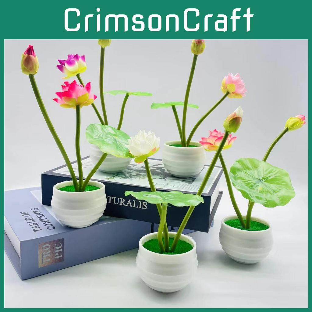 Simulated Artificial Nymphaea Green Plants Bonsai For Home Hotel Decoration