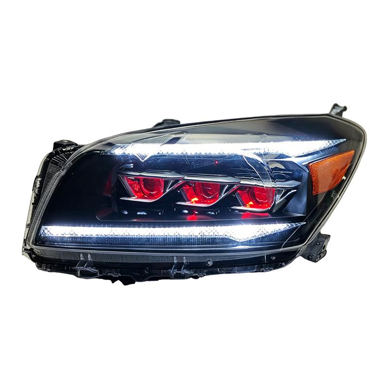 Compatible with 09-12 Toyota RAV4: LED Devil Eye Headlight Assembly, Daytime Running Lights, Sequential Turn Signals.