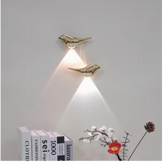 Motion Sensor Night Lights with Auto-On, Magnetic Stick-On Installation Long-Lasting Battery Life Bird Shape USB Rechargeable Wall Lights