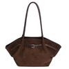 Vintage European and American suede tote bag women's new high-end commuting large-capacity underarm shoulder bag