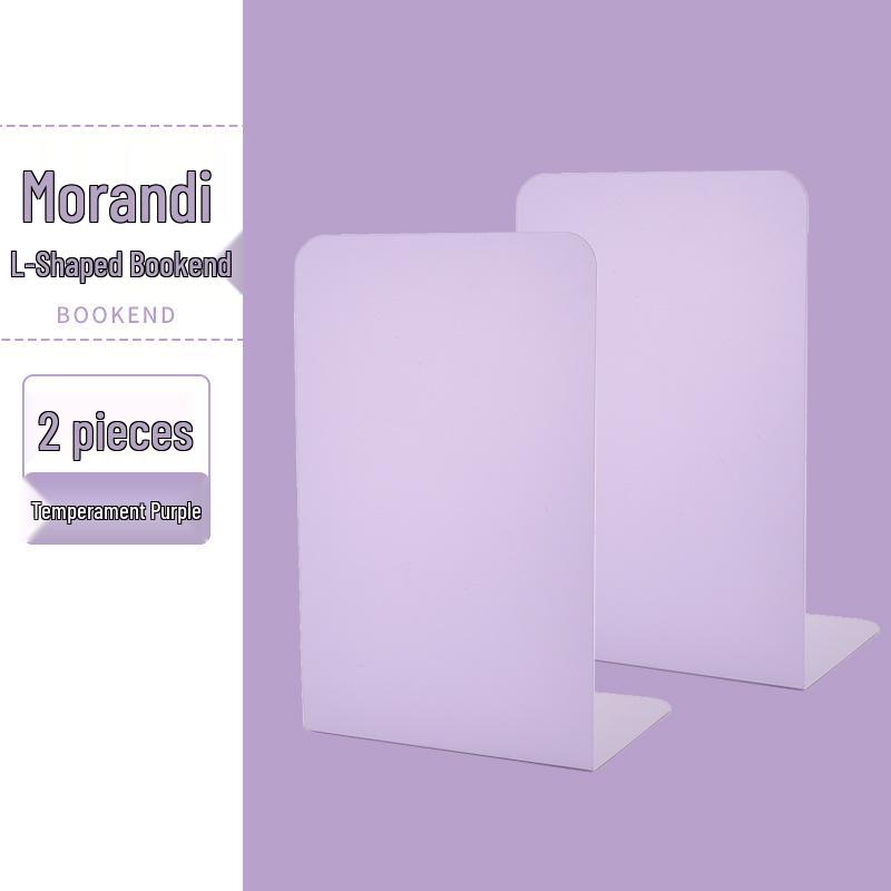 L-Shaped Metal Bookends for Students - Large Desktop Shelf Divider