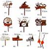 Cartoon Happy Halloween Cake Toppers Acrylic Cake Insertion Flag  Halloween Party Decoration