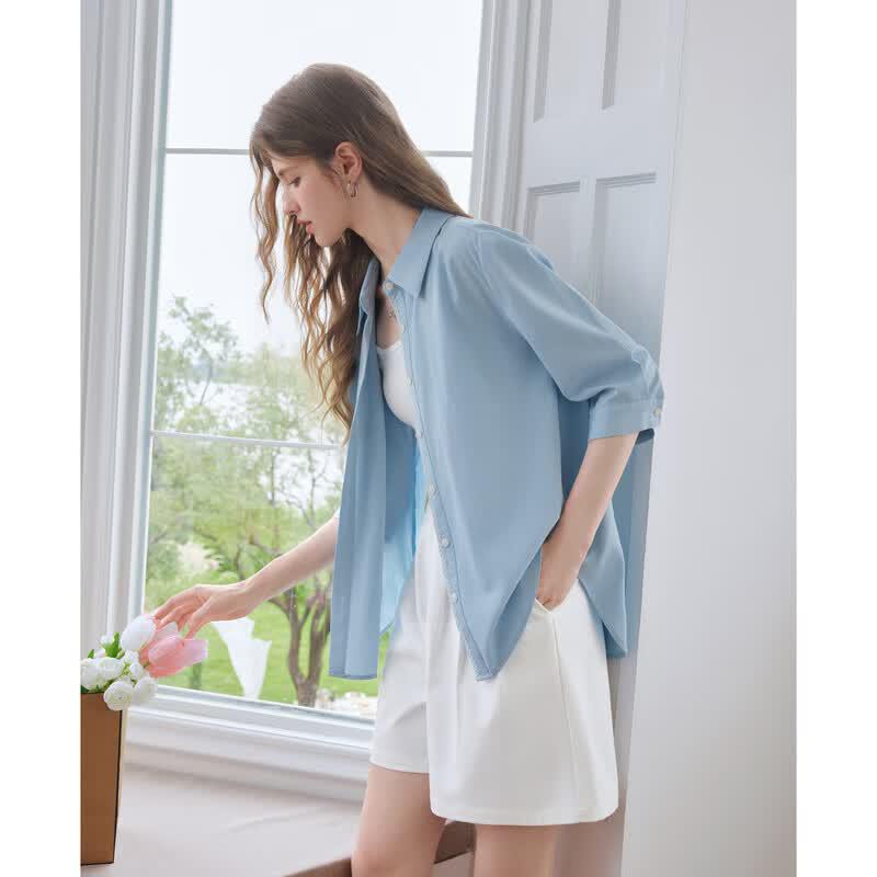 Betu Women's Summer Commuter Lapel Blouse