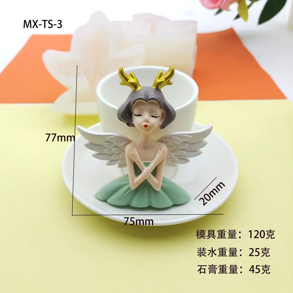 Mehrstil Engelsmädchen Silikon Kerzen Gipsform Handgemachte Seife Epoxid Herstellung Set DIY Schokolade Eis Kuchen Backwerkzeug