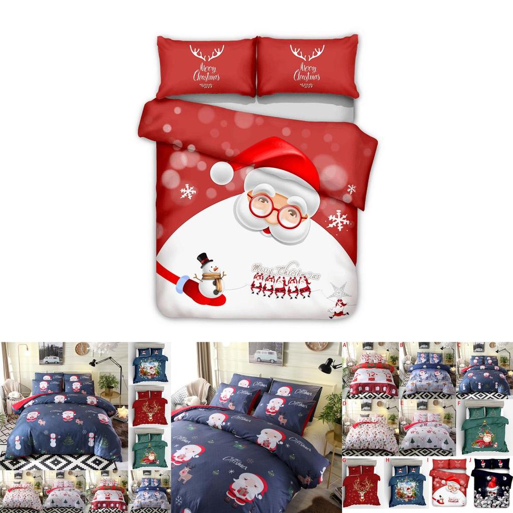 Premium Quality Father Christmas Duvet Cover Set Single Double King Size Bedding