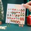 12/20 Pair Christmas Earring Set For Women Shiny Crystal Zircon Snowflake Elk Bowknot Elk Xmas Tree Earring New Year Gifts