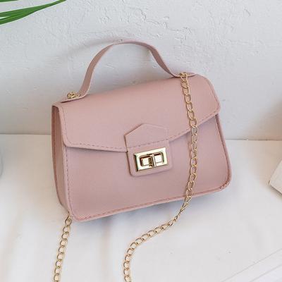 New Versatile Lock Chain Shoulder Small Square Bag Trend Crossbody Volkswagen Plain Weave Bag