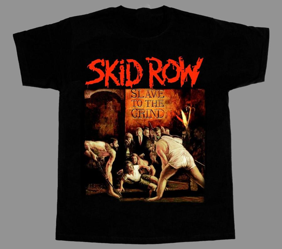 SKID ROW SLAVE TO THE GRIND '91 BLACK T-SHIRT