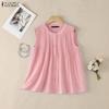 ZANZEA Women Casual Round Neck Loose Sleeveless Tank Tops