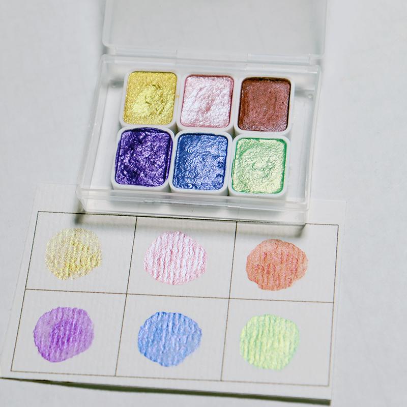 

Набор ручных однотонных акварельных красок серии Pearl, 1 мл, 6 цветов