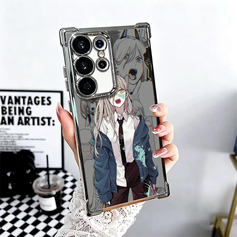 Anime Character Power CSM Soft Phone Case For Samsung Galaxy S26 Ultra S25 Edge S24 FE S23 Plus S22 S21 + S20 Plating Anti-Fall