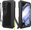 With S Pen Holder Case for Samsung Z Fold 7 6 5 4 Metal Cover Tough Heavy Duty Full-Body Shockproof Shell Screen Protector Stand