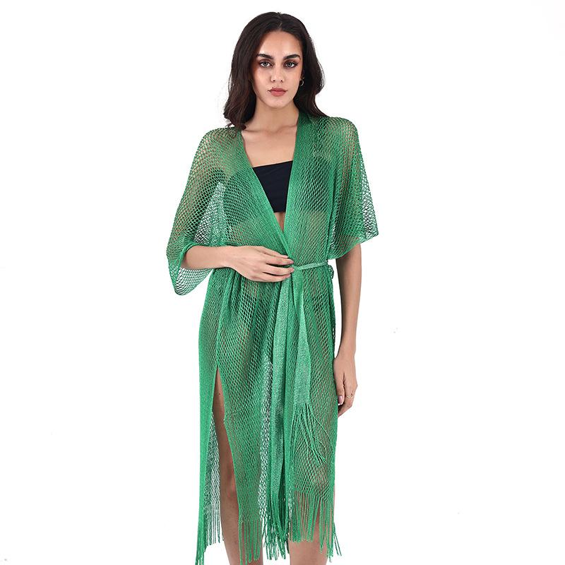 2024 European & American Women's Lace Swimsuit Cover-up Cardigan - Sexy Beach Sunscreen