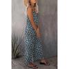 Women Summer Casual Sleeveless Leopard Print Loose Strap One Piece Long Jumpsuit