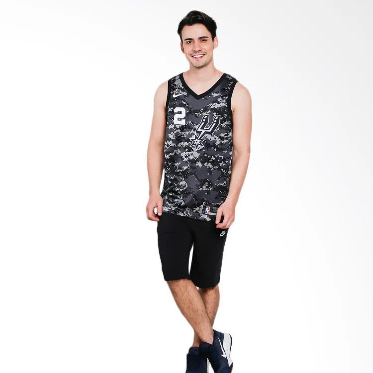 Nike NBA Fan Edition Letter And Number Print Basketball Vest - Spurs Leonard No. 2 Unisex Tops Black 912153-010