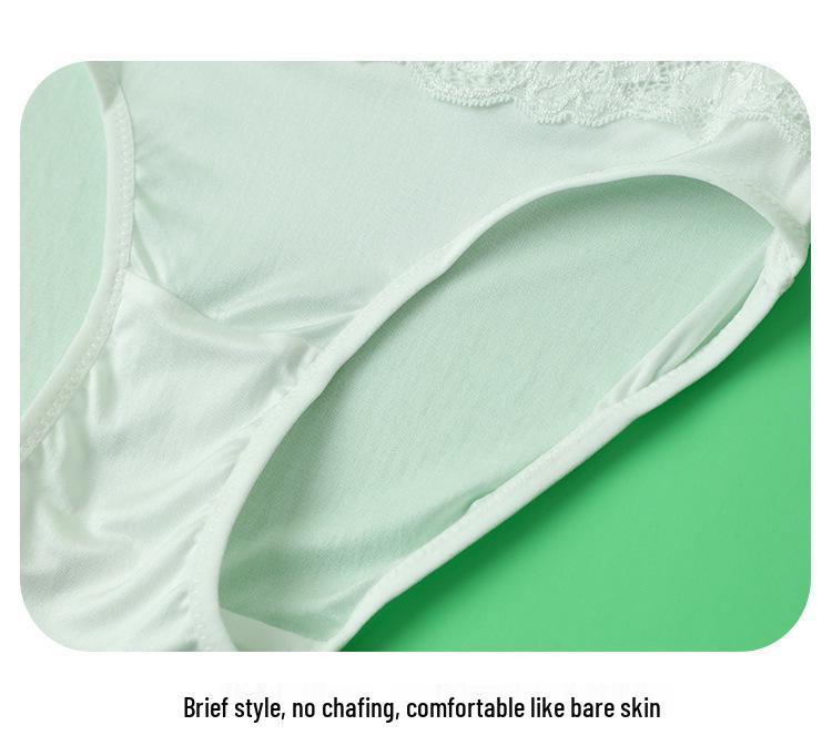 70g Pizzo 100% Seta di Gelso Intimo Triangolo Senza Cuciture a Vita Media - Sottile, Traspirante, Aderente ai Glutei Stile Estivo Donna