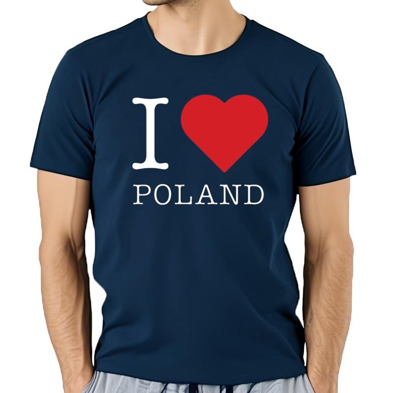 Camisetas Estampadas Para Hombre Y Mujer Ropa Informal A La Moda Holgada De Gran TamañO Polska I Love Poland 100