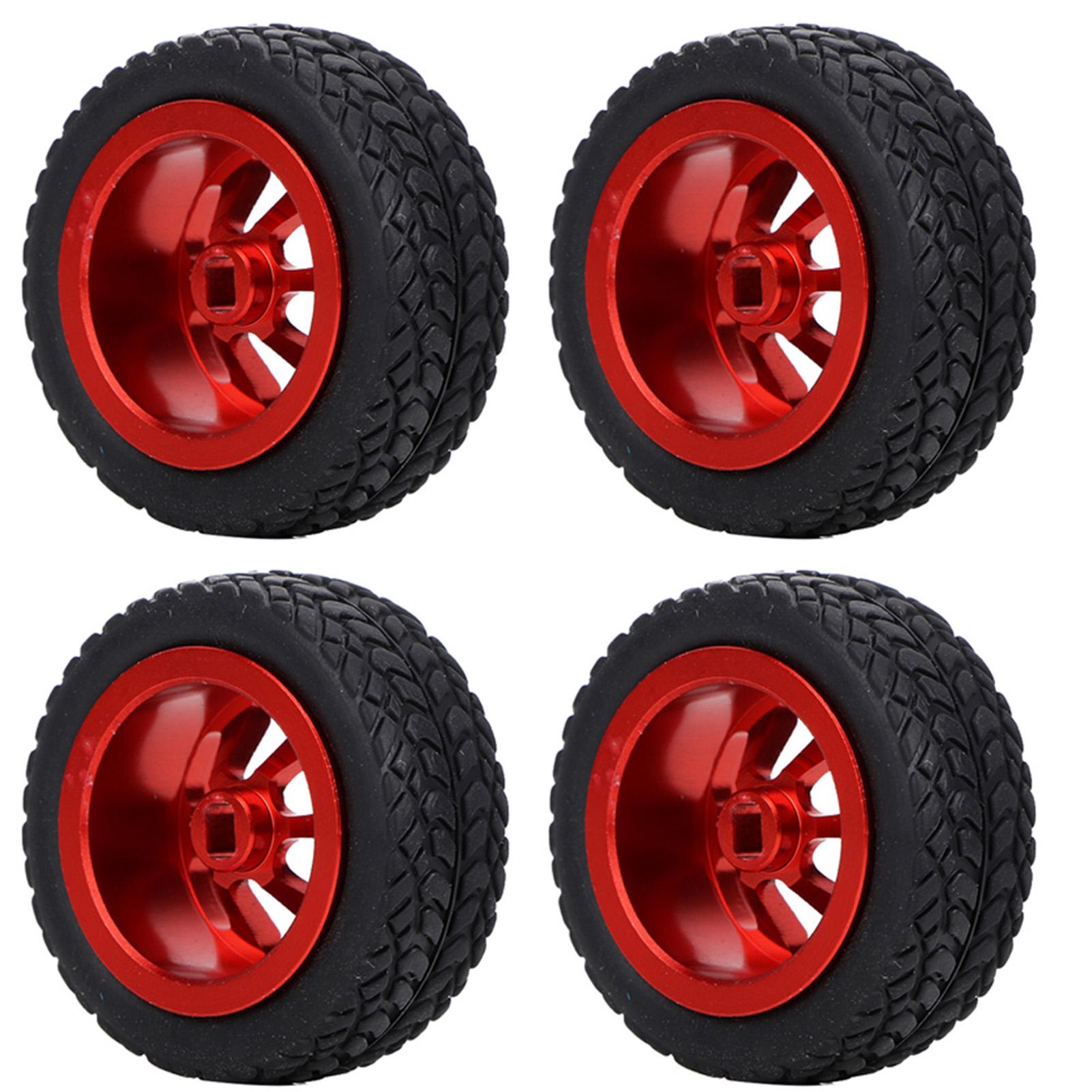 

4PCS RC Car Model Accessories Fit for WLtoys 128 K98953 RC Aluminum Tires(Red)