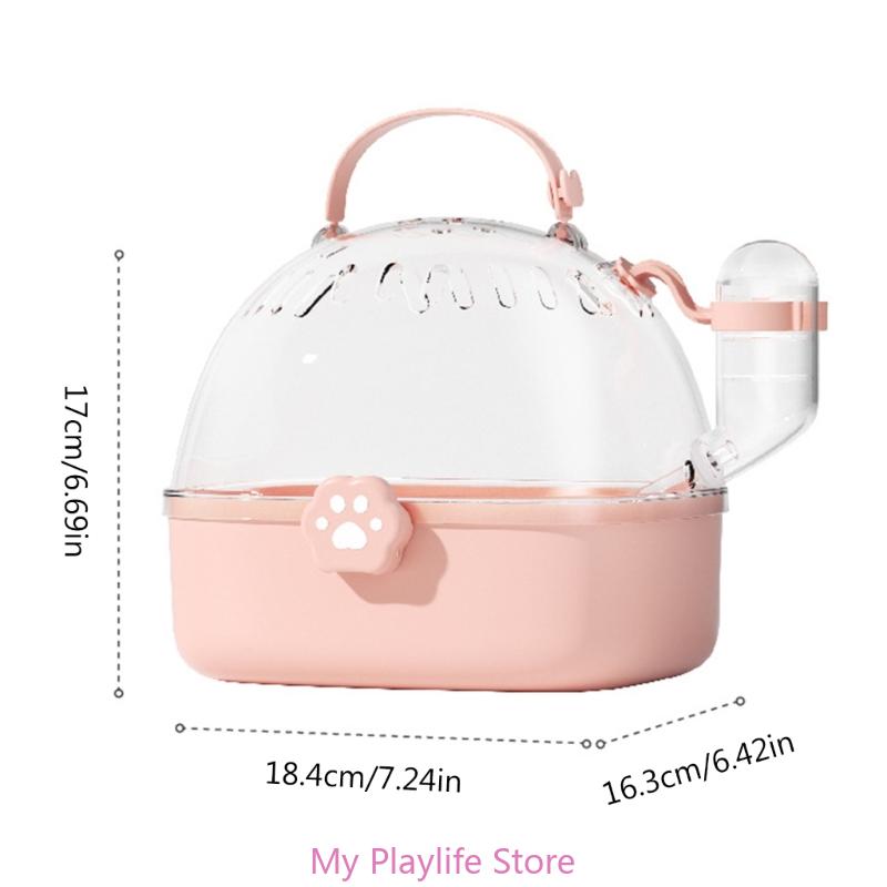 Hamster Outdoor Carrier Cage Portable Hamster Cage with Clear Large Flip Cover for Hamster Bird Carrying Pet Supplies