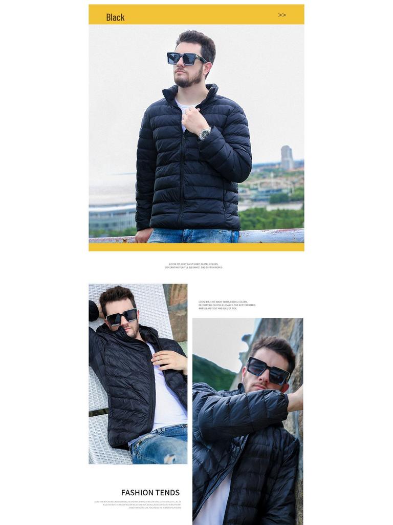Men's 2024 Ultra-Light Down Jacket: Short, Hooded, Plus Size, Cold-Proof, Warm Autumn/Winter Outerwear for Young and Mid-Age Men