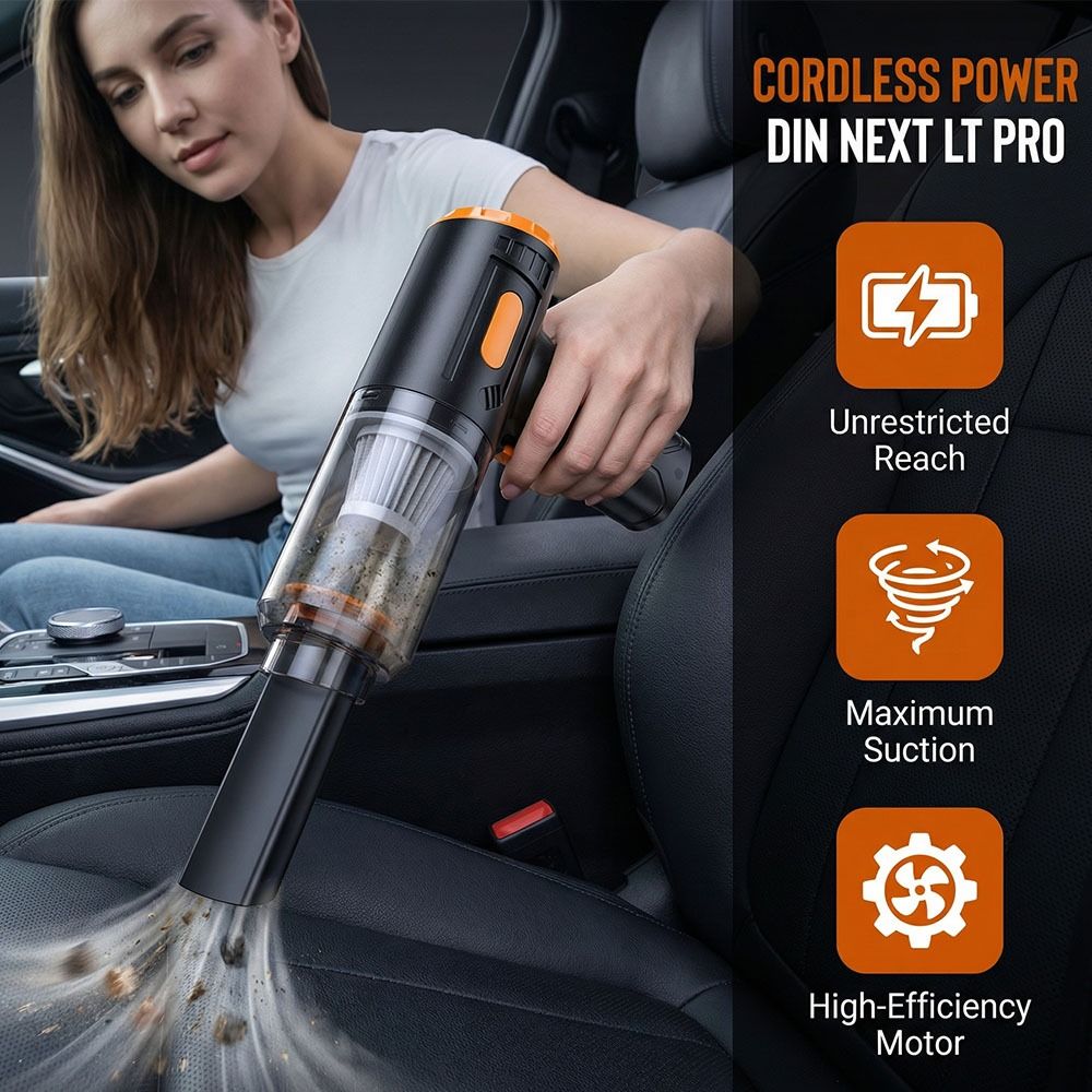 Portable Cordless Car Vacuum, Wet & Dry Multifunctional Mini Vacuum Cleaner, High Power Handheld Auto Cleaner