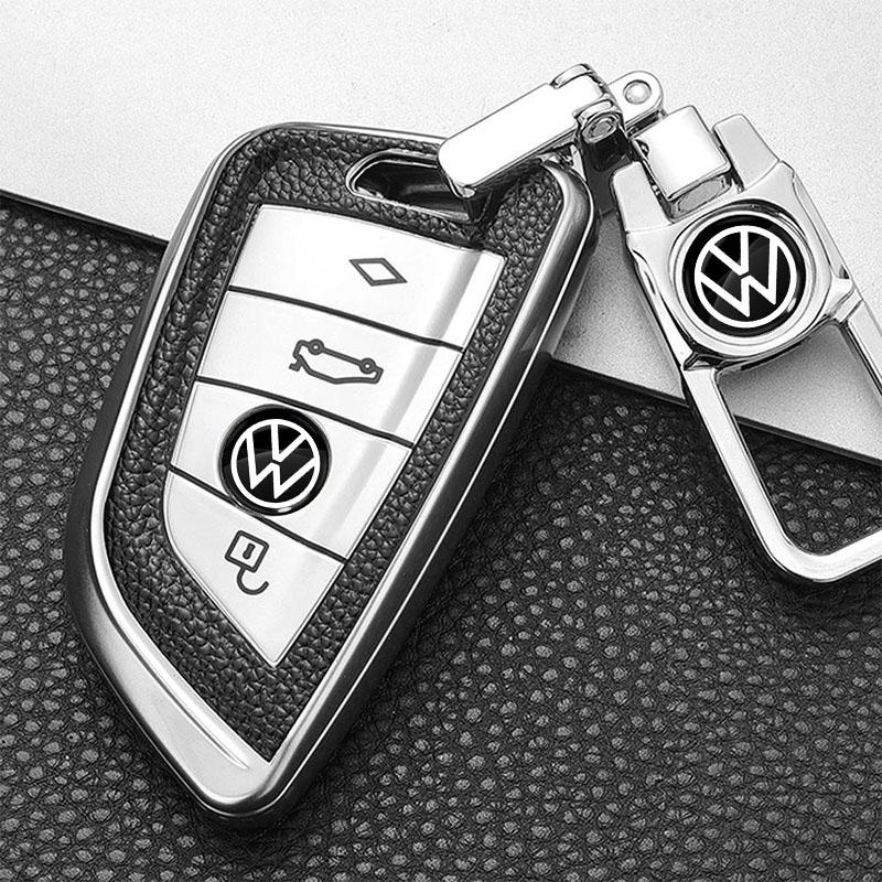 Pegatinas con Emblema de Llave de Coche de 14 mm Accesorios con Logotipo de Llave de Control Automático Para Volkswagen B7 B6 B5 Golf 4 5 6 Polo Passat CC Jetta Mk6 Tiguan Gol Cross Fox Plus
