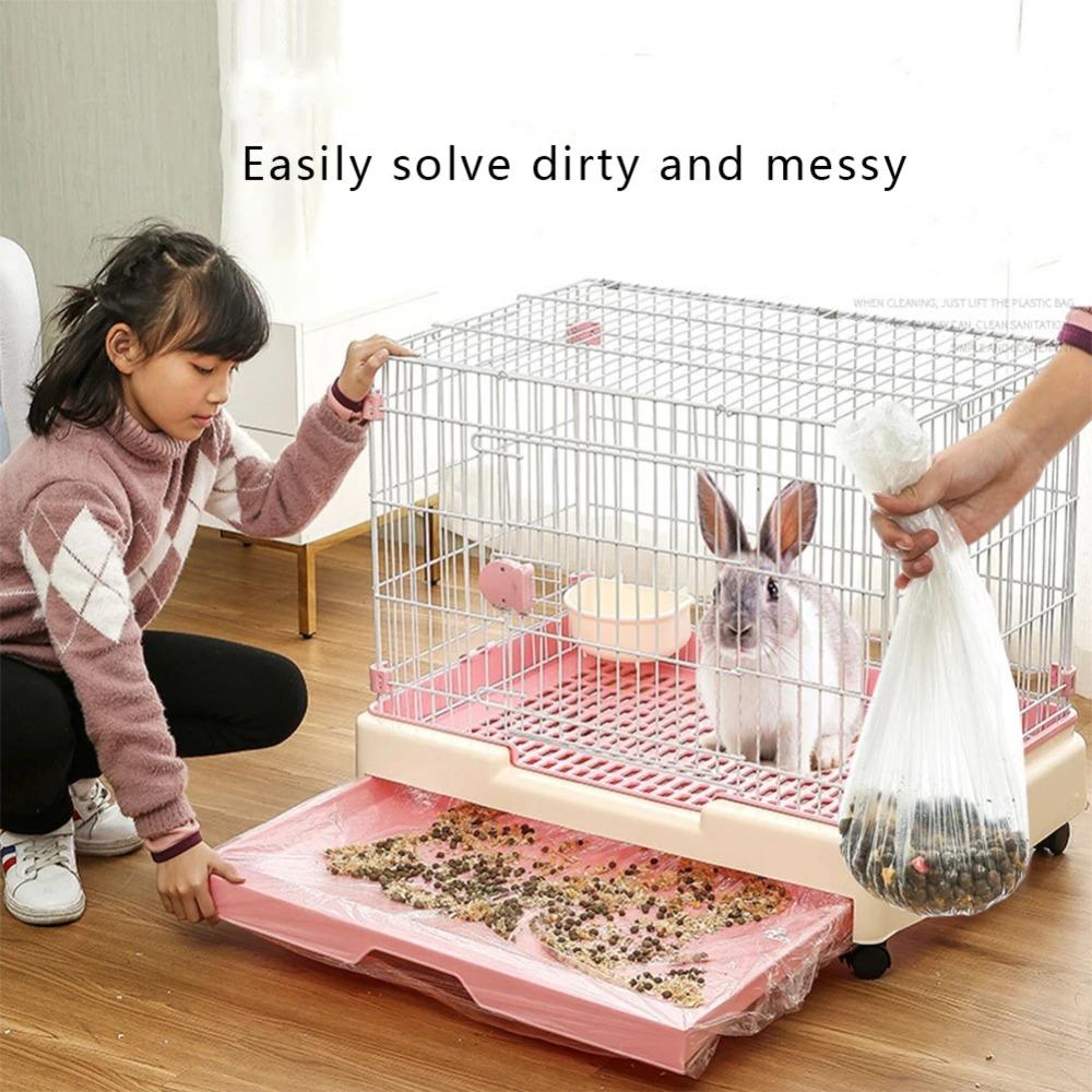 10pcs Elastic Rabbit Cage Tray Mat Transparent Bird Cage Tray Durable Pet Tray Cover  for Dog Cat